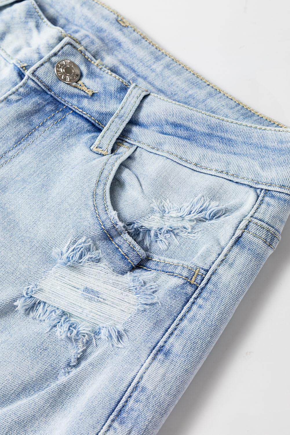 Beau Blue Vintage Light Wash Jeans Destred Flare Jeans