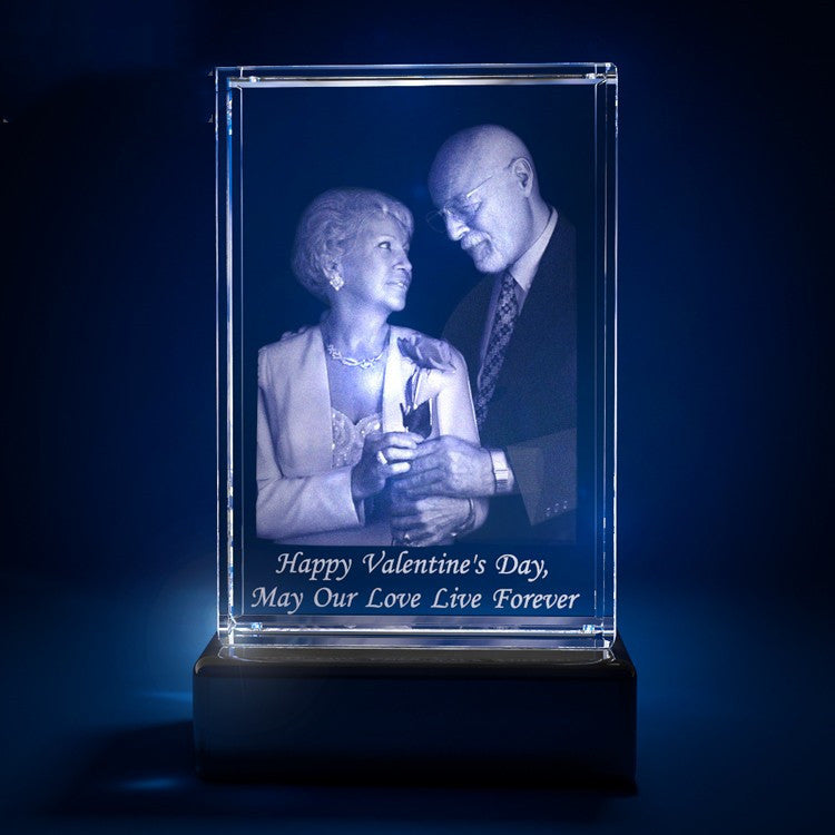 CrystalHeart™ – Personalized  Laser Engraved Glass Photo Cube