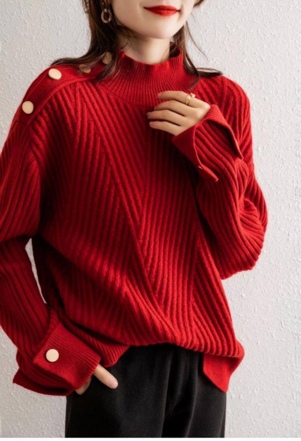 Herbst und Winter - Neuer Halbrollkragenpullover für Damen