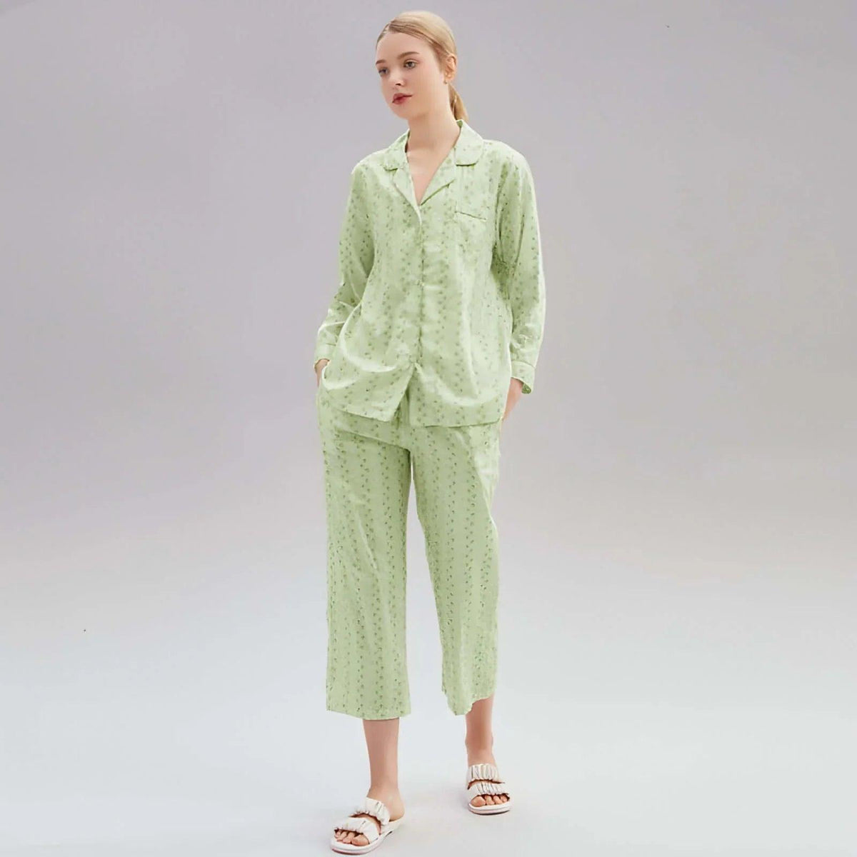Women's Cotton Pajamas Spring Long-sleeved Homewear Thin New