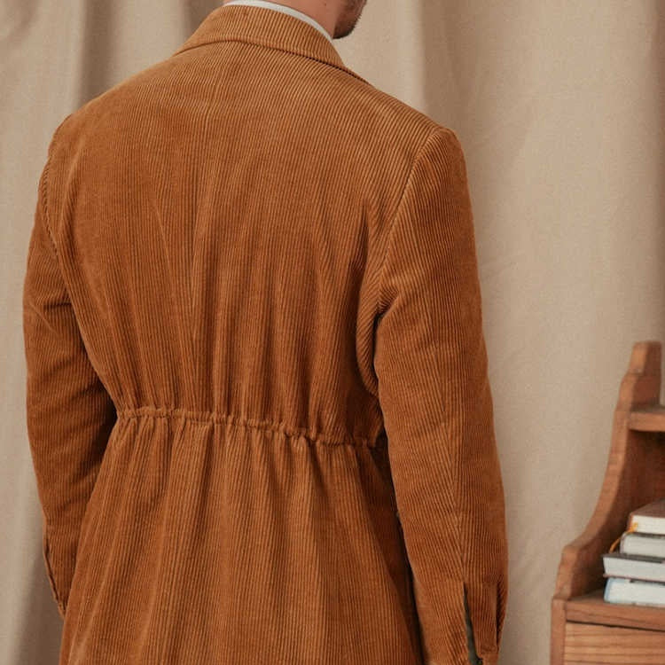 Retro-Cord-Slim-Fit-Safari-Baumwoll-Gentry-Jacke