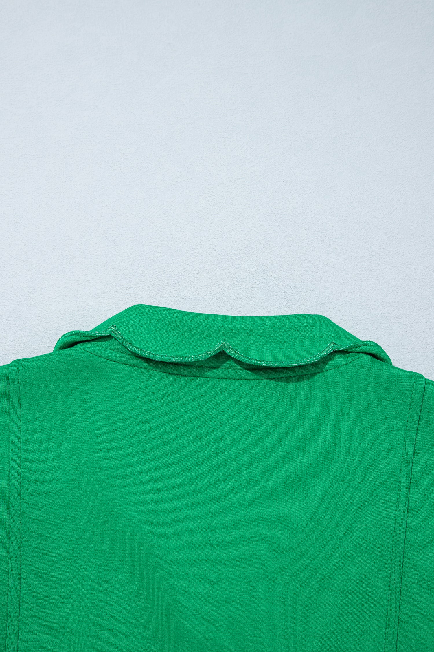 Bright Green Sleeveless Zip Front Scallop Hem Mini Dress