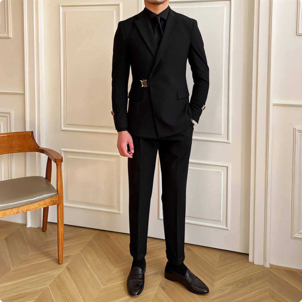 Cavalleno™ – Black Fashion Commuter Slim Suit