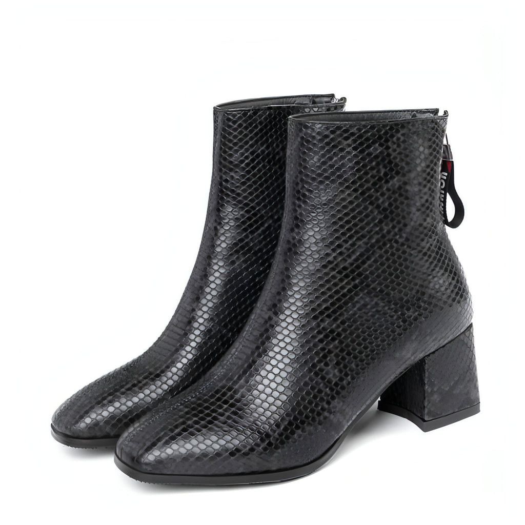 Damenstiefel mit dickem Absatz und großer Größe
