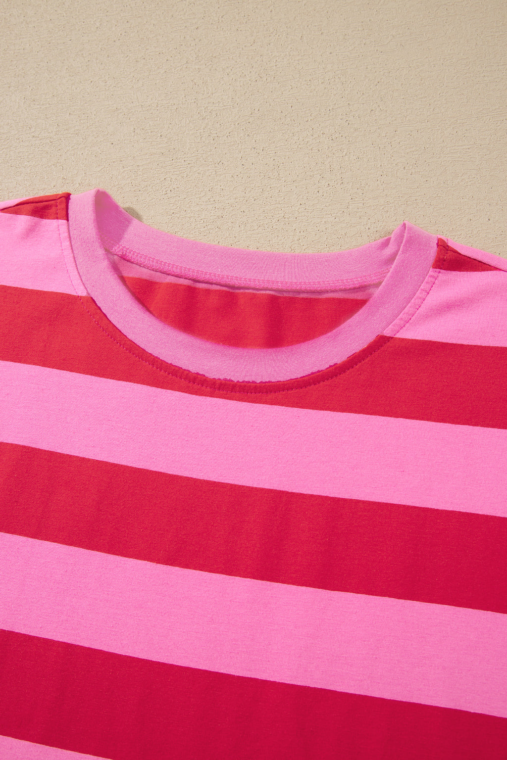 Orange Stripe Cuffed Short Sleeve Pocketed Casual T Shirt Long Dress