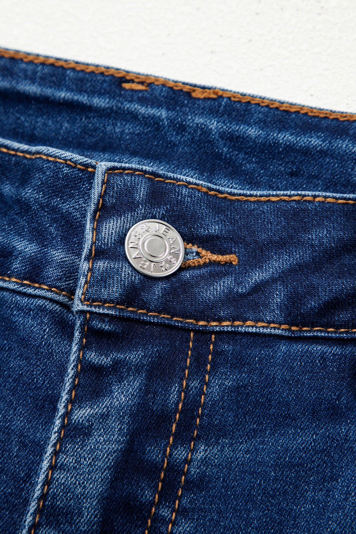 Sky Blue Chic Seam Detail Raw Hem Ankle Length Jeans