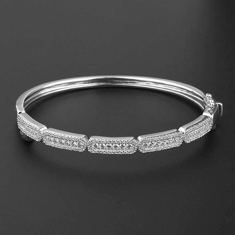LuxeJewels™ + DiamondLink– Bamboo Elegance Bangle (925 & 18K Rosé)