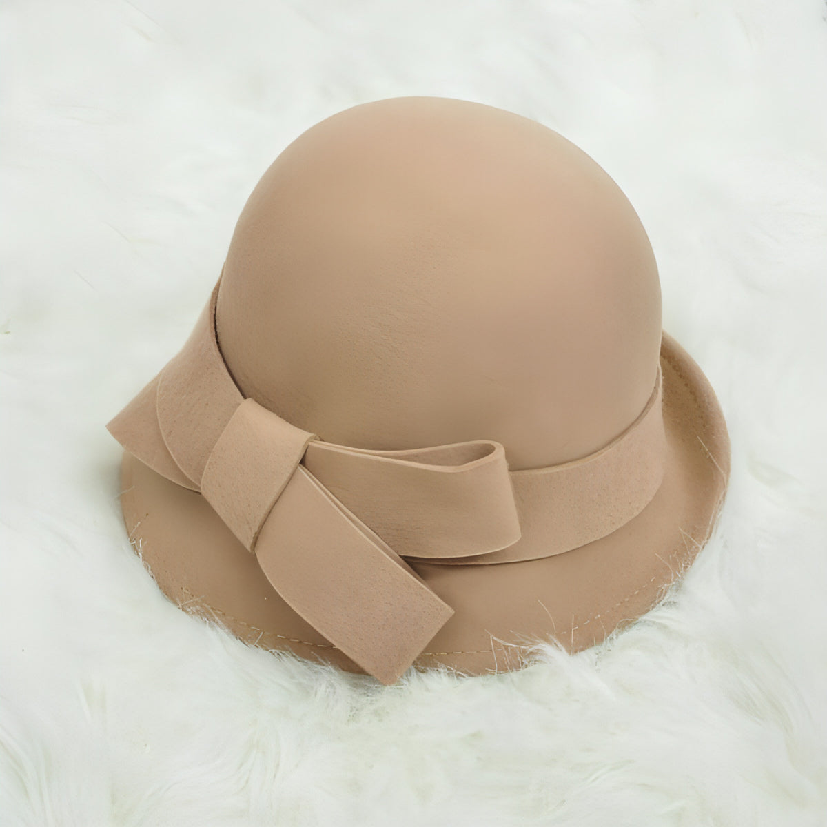 Woolen Big Bow Dome Fisherman's Basin Hat