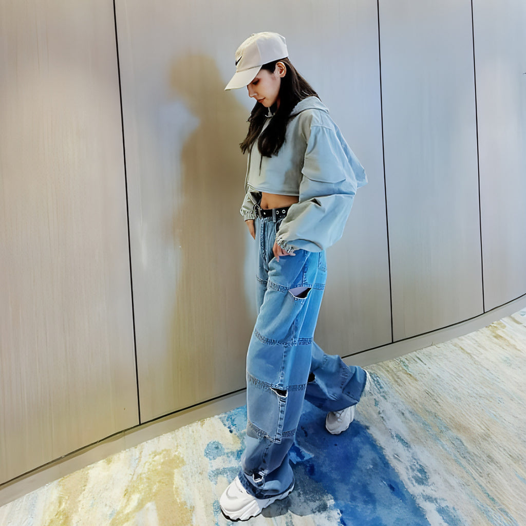 Persönlichkeit zerrissene Jeans Frauen Mode Nischendesign