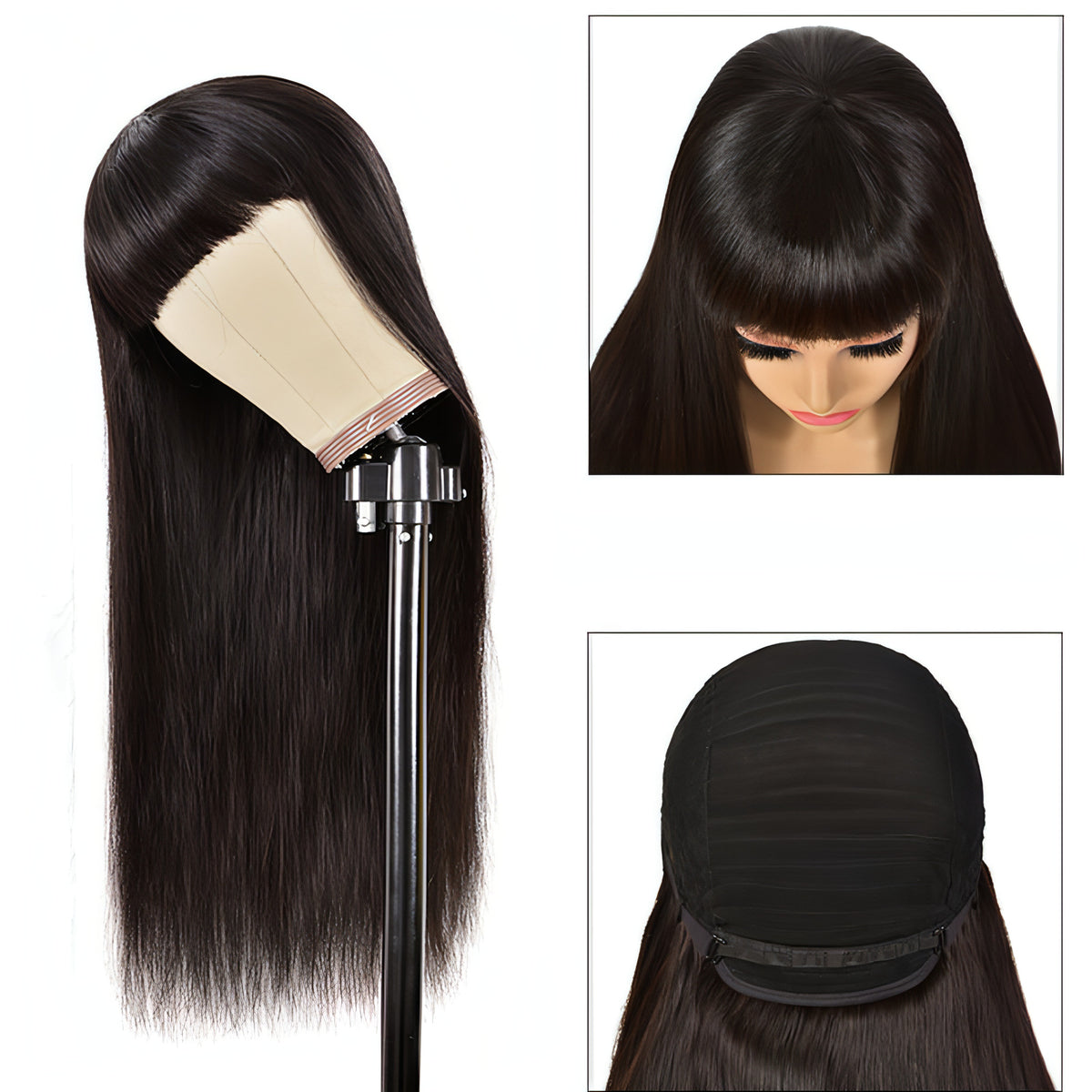 LuxeWave Headgear Upside Down Real Human Hair