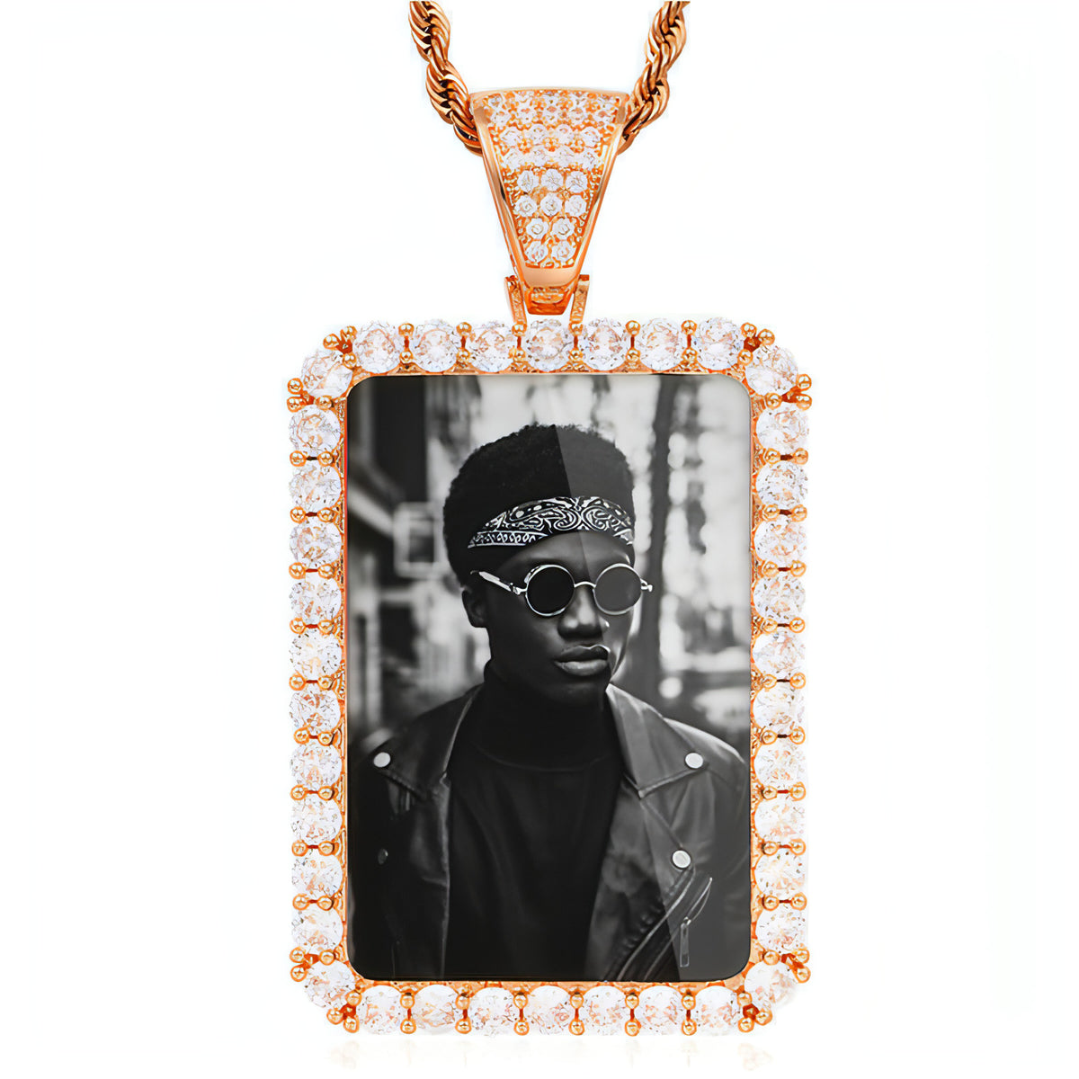 Custom Made Photo Squar Medallions Necklace