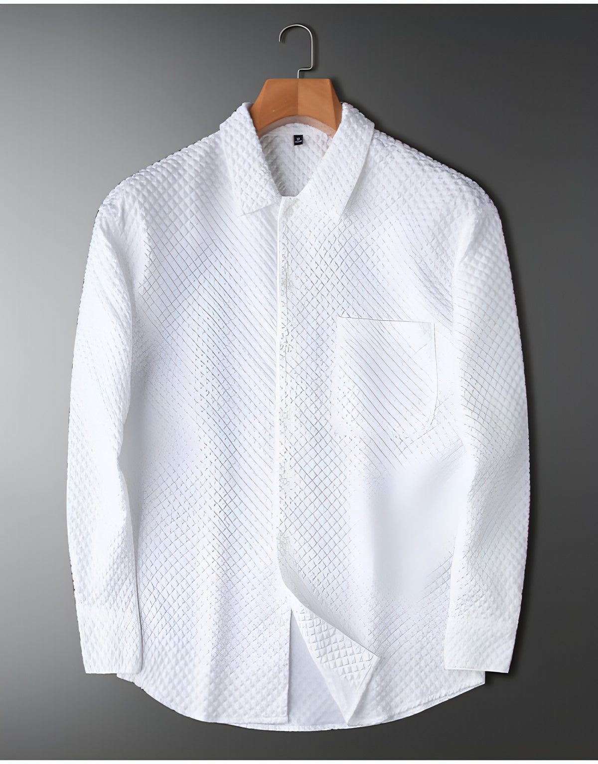 Camisa de vestir blanca de manga larga para hombre