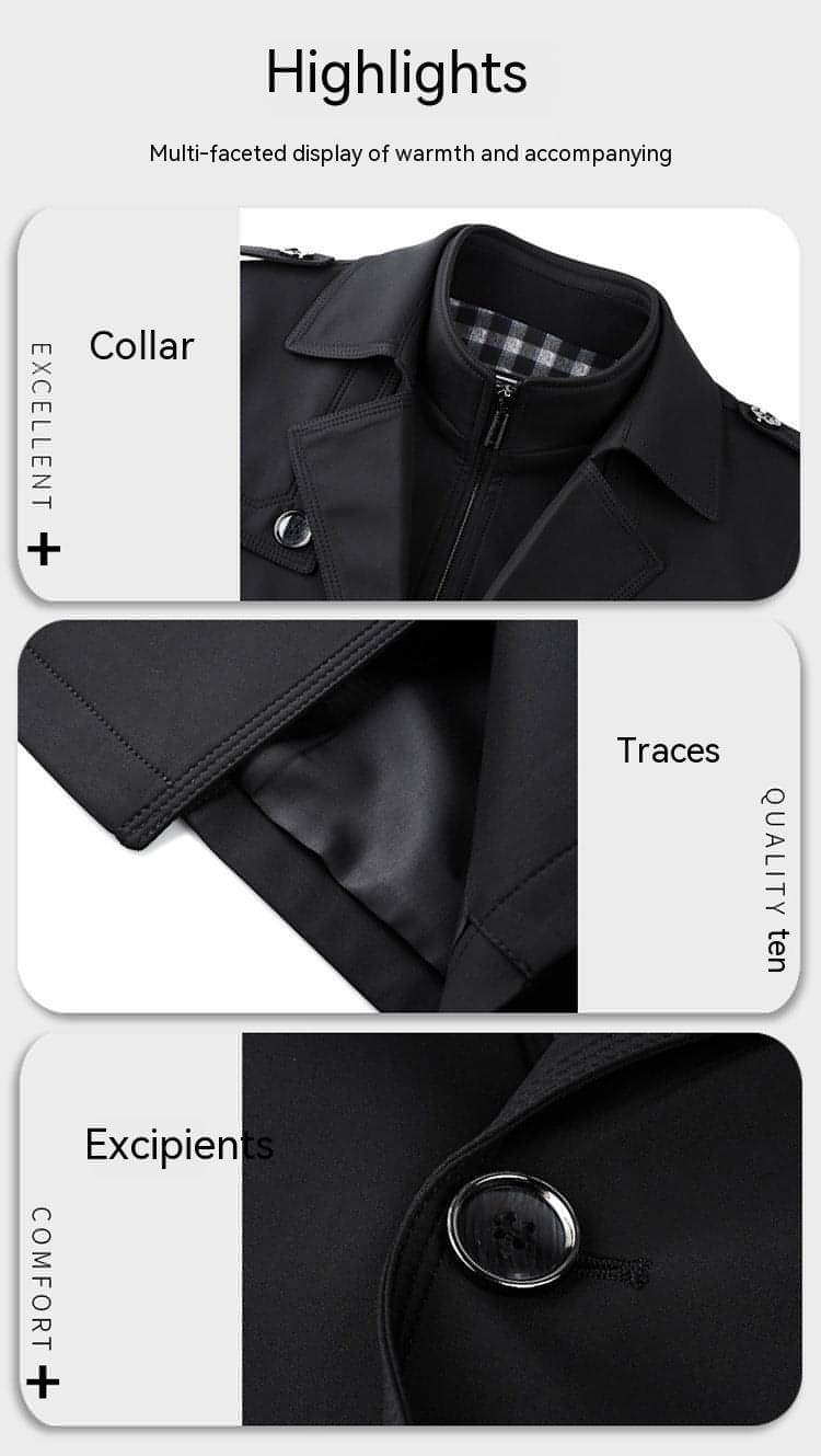 A.1 Duster für Herren, mittellang, abnehmbares Futter mit Baumwollgürtel (Jacke)