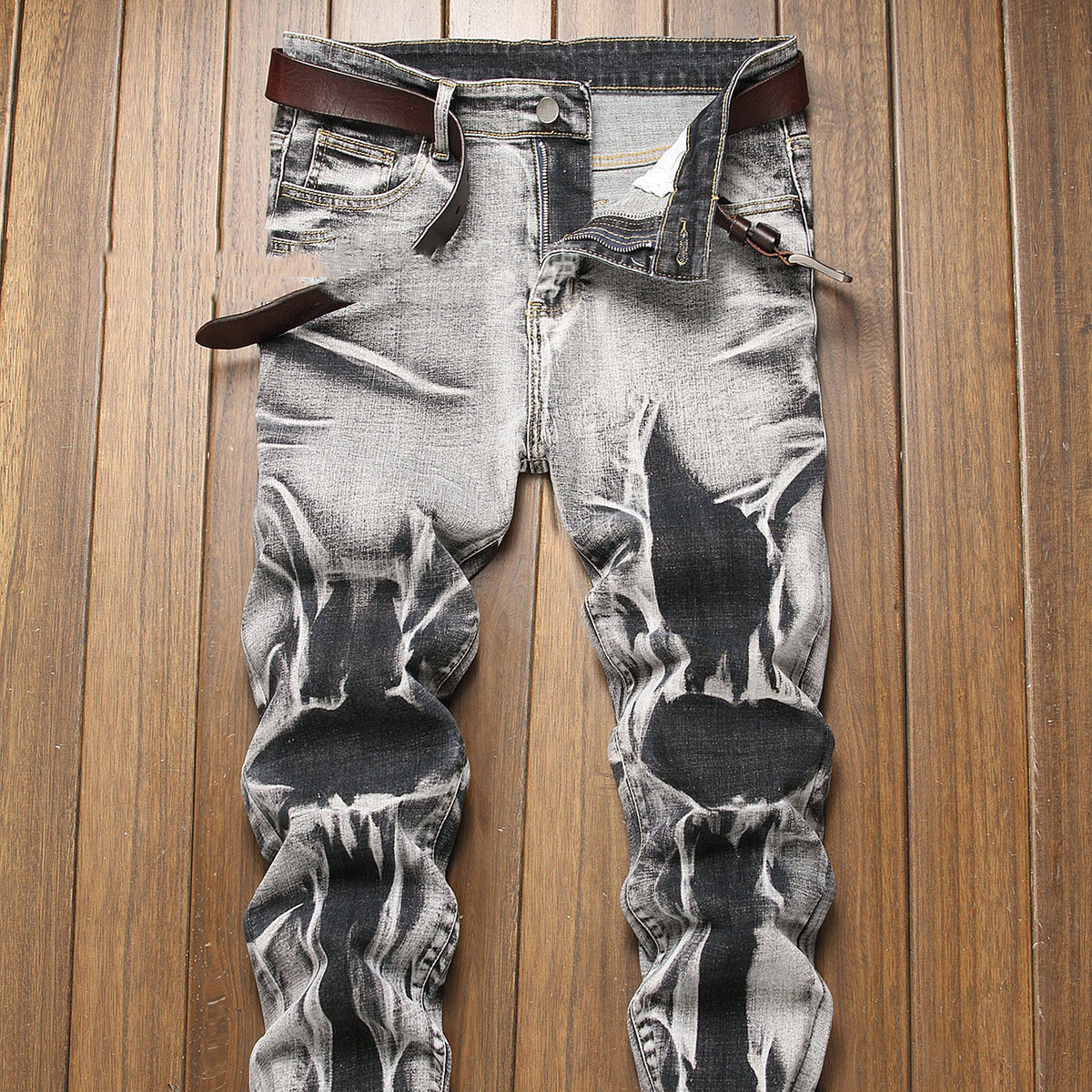 Urban Edge – Men’s Slim Fit Gray Washed Jeans