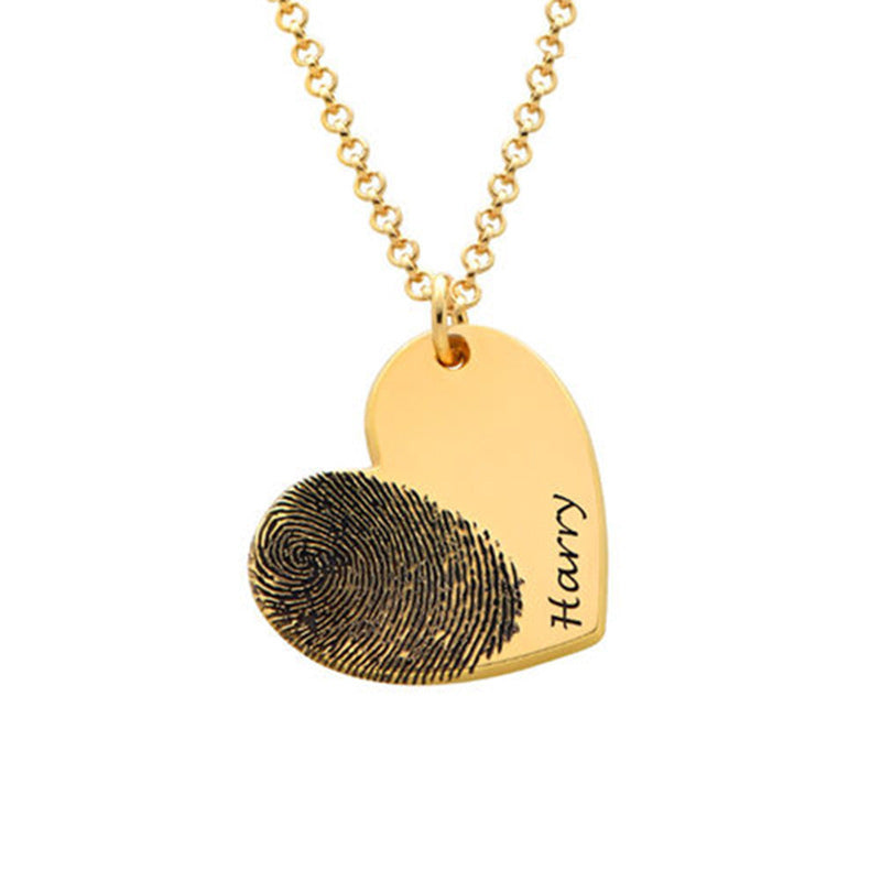 LuxeMemory™ – Fingerprint Heart Necklace | Memorial & Love Edition