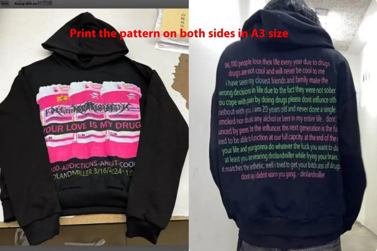 Men's Customizable Printed Long-Sleeved Hoodie