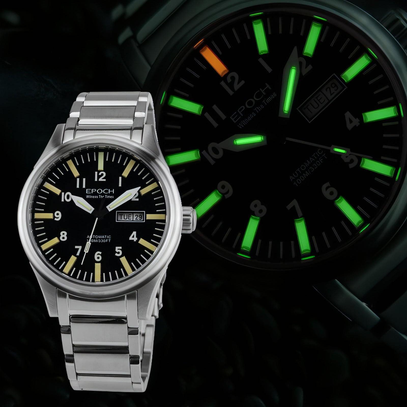 EPOCH - Men's Watch Rainbow Light Tube Automatic Mechanical Waterproof