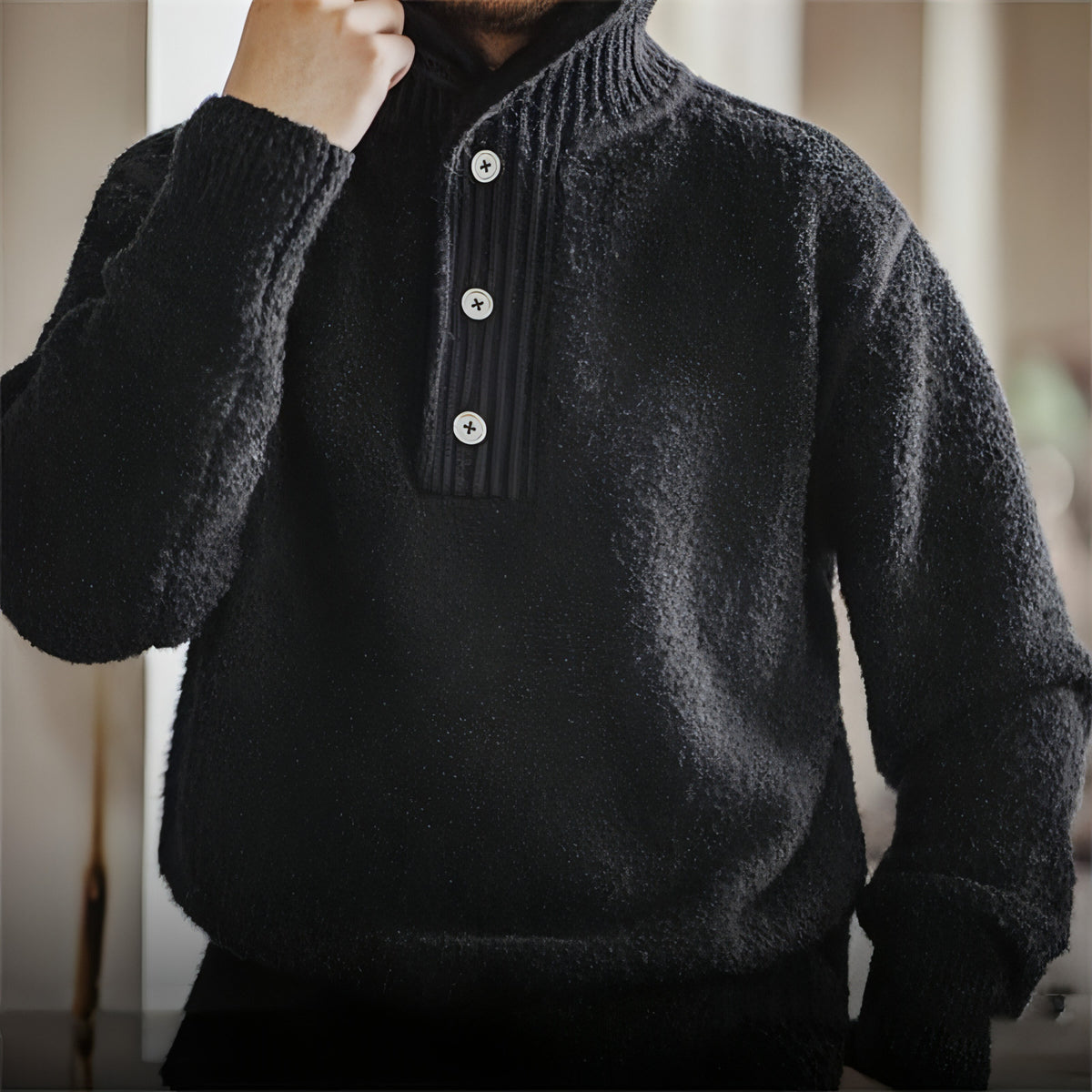 A.1 Revers Thermo-Kopfbedeckung Dicker Pullover Herren