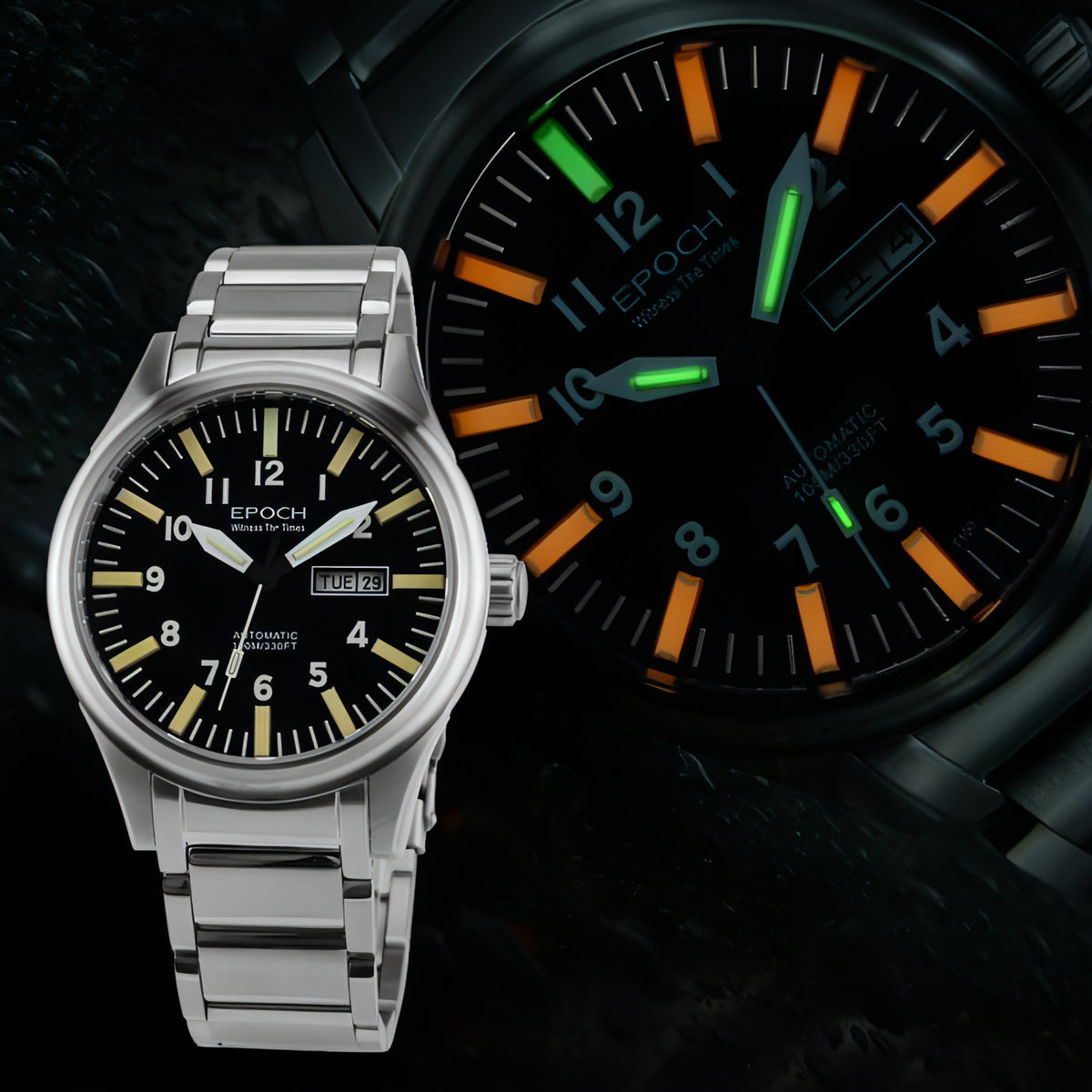 EPOCH - Men's Watch Rainbow Light Tube Automatic Mechanical Waterproof