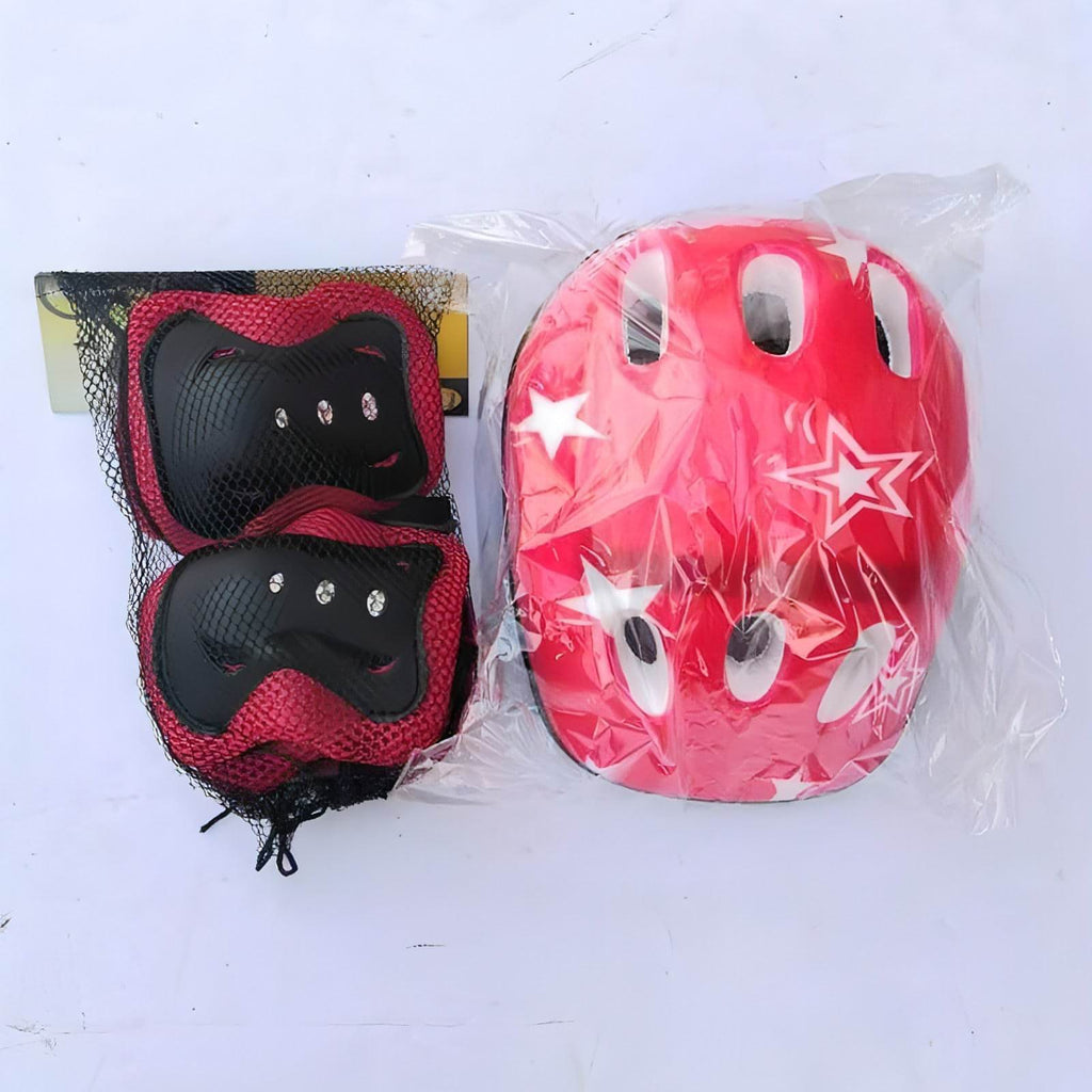 Schutzausrüstung für Rollschuhlaufen für Kinder, siebenteiliger Anzug mit dickem Kinderhelm