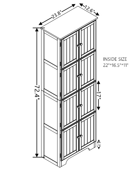 Lunelux Home - 72.4  Tall Storage Cabinet