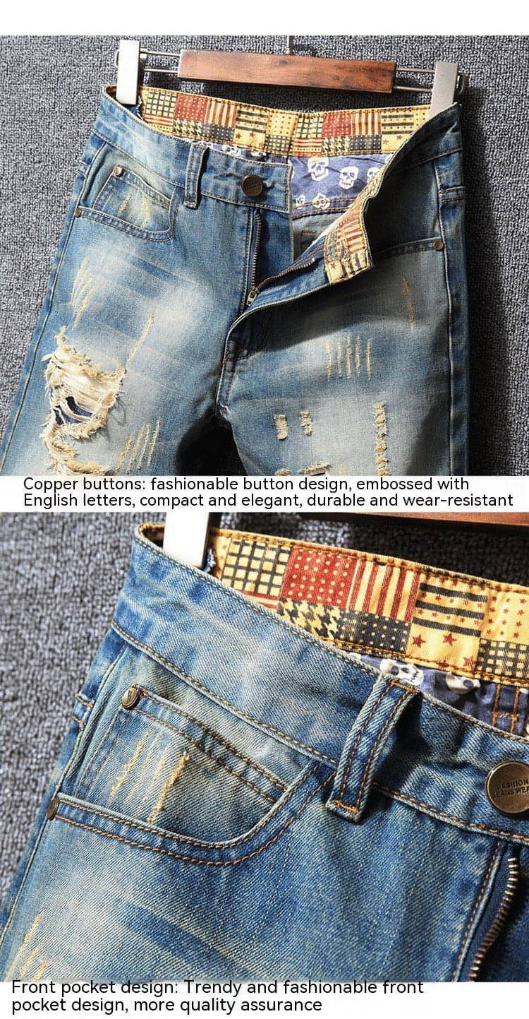 Hong Kong Stil Zerrissene Jeans Amerikanischen Casual Lose