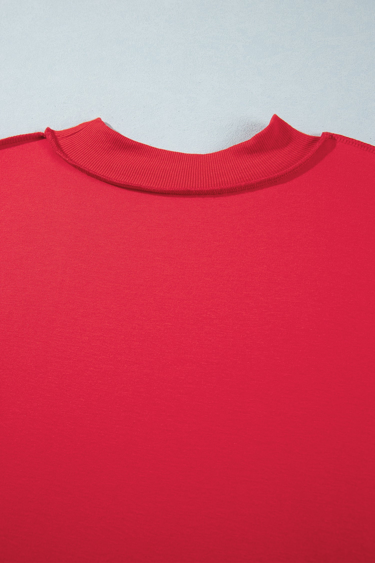 Racing Red Exposed Seam Detail Reversible Double Wear Plus Size Sweatshirt