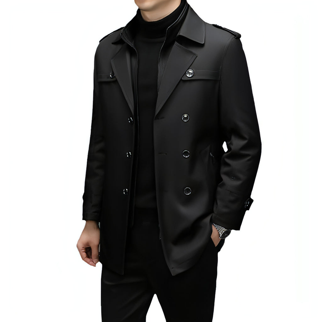 A.1 Duster für Herren, mittellang, abnehmbares Futter mit Baumwollgürtel (Jacke)
