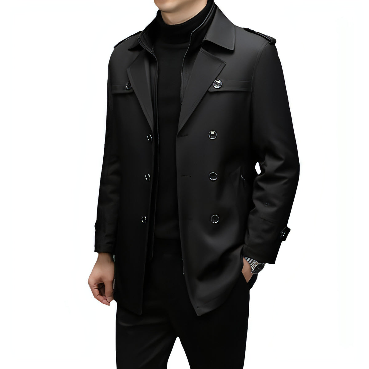 A.1 Duster für Herren, mittellang, abnehmbares Futter mit Baumwollgürtel (Jacke)