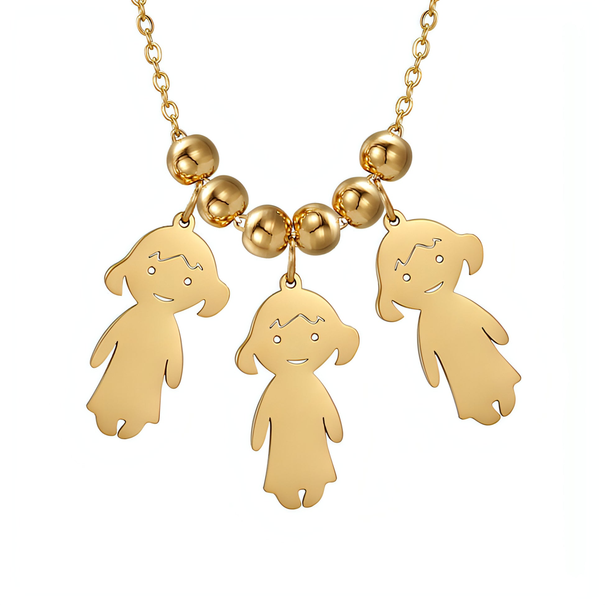 Personalized Family Pendant Necklace – Boy & Girl Charms