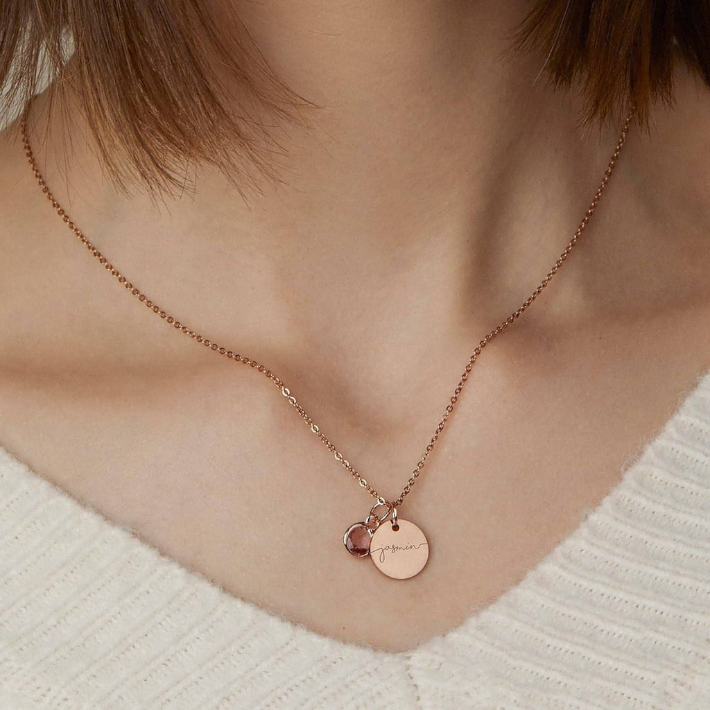 💎 Personalized Birthstone Name Necklace – A Gift from the Heart