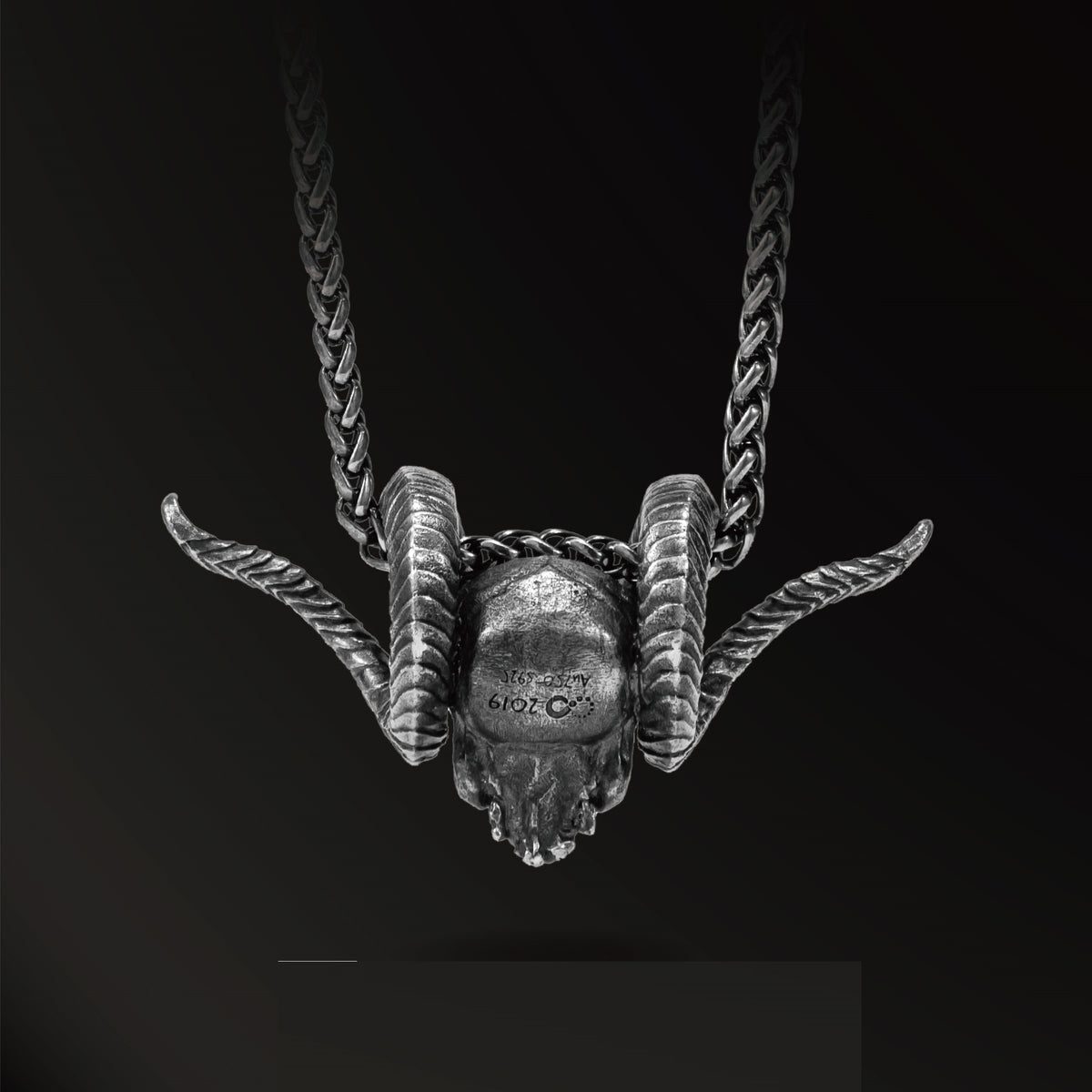 Magaraci™ 925 Silver Antique Pendant Inlaid With 18k Gold Punk Necklace