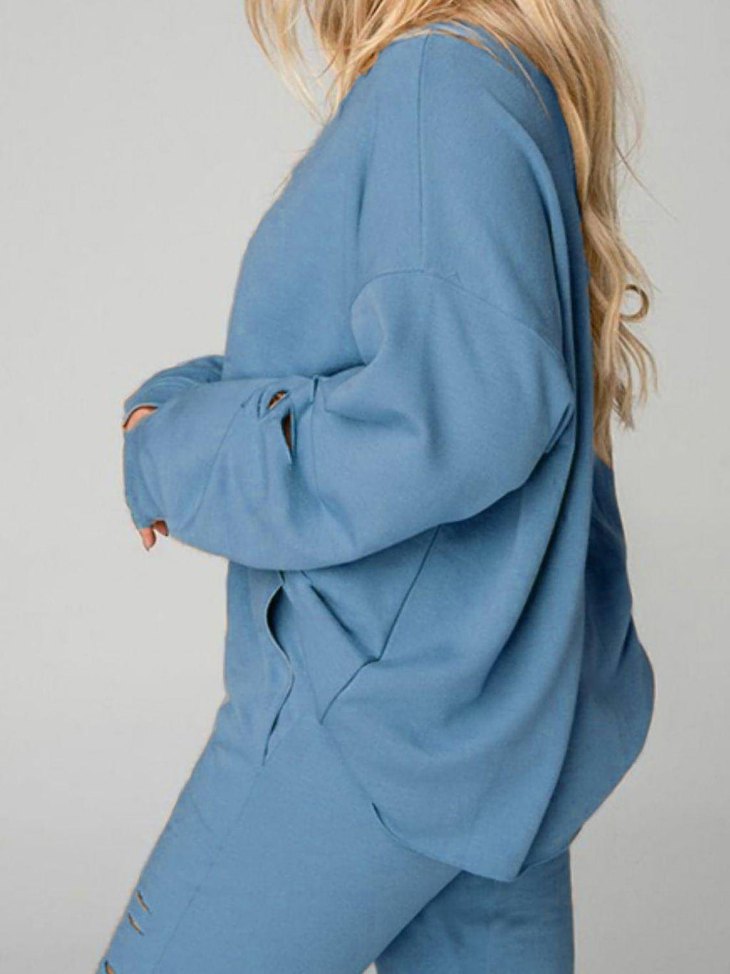 Set felpa effetto vissuto e pantaloni da jogging