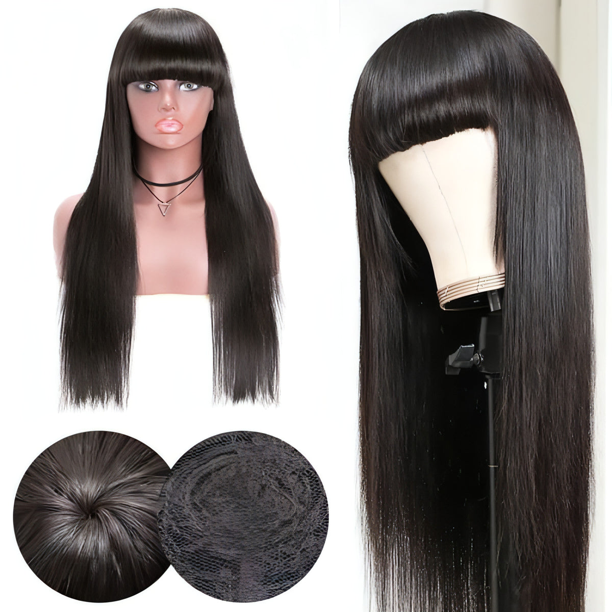 LuxeWave - Real hair wig headgear NOIR
