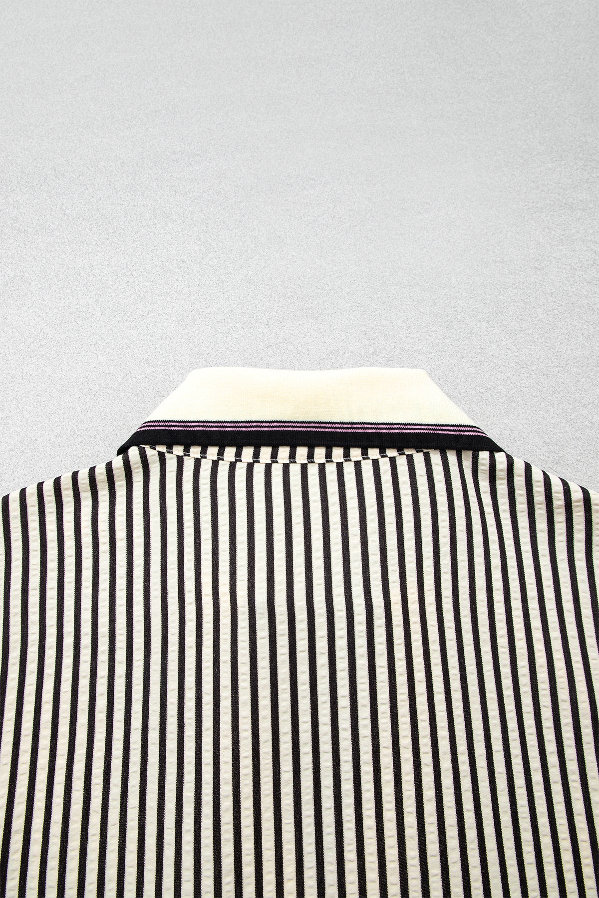 Black Stripe Patchwork Striped V Neck Tunic Plus Size Blouse
