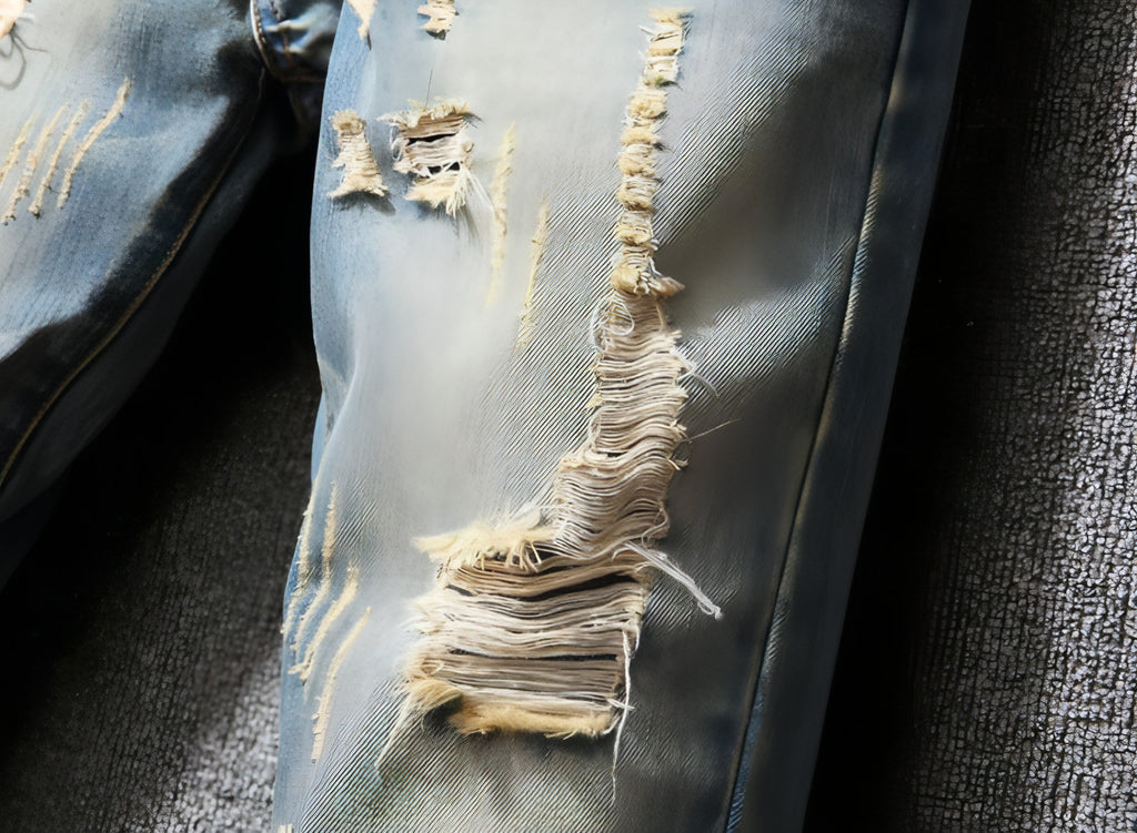 Hong Kong Stil Zerrissene Jeans Amerikanischen Casual Lose