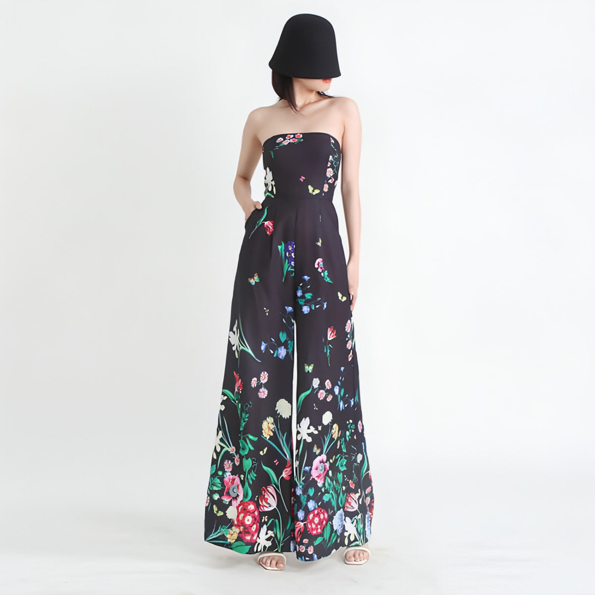 Overall mit botanischem Blumenmuster