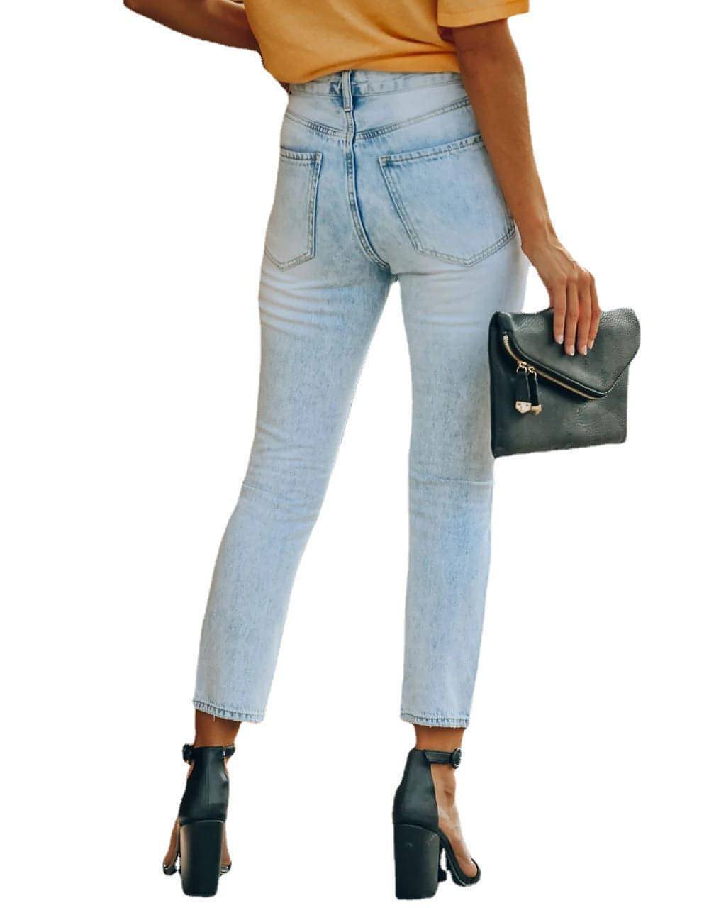 Jeans de calça casual retro de jeans retro feminino