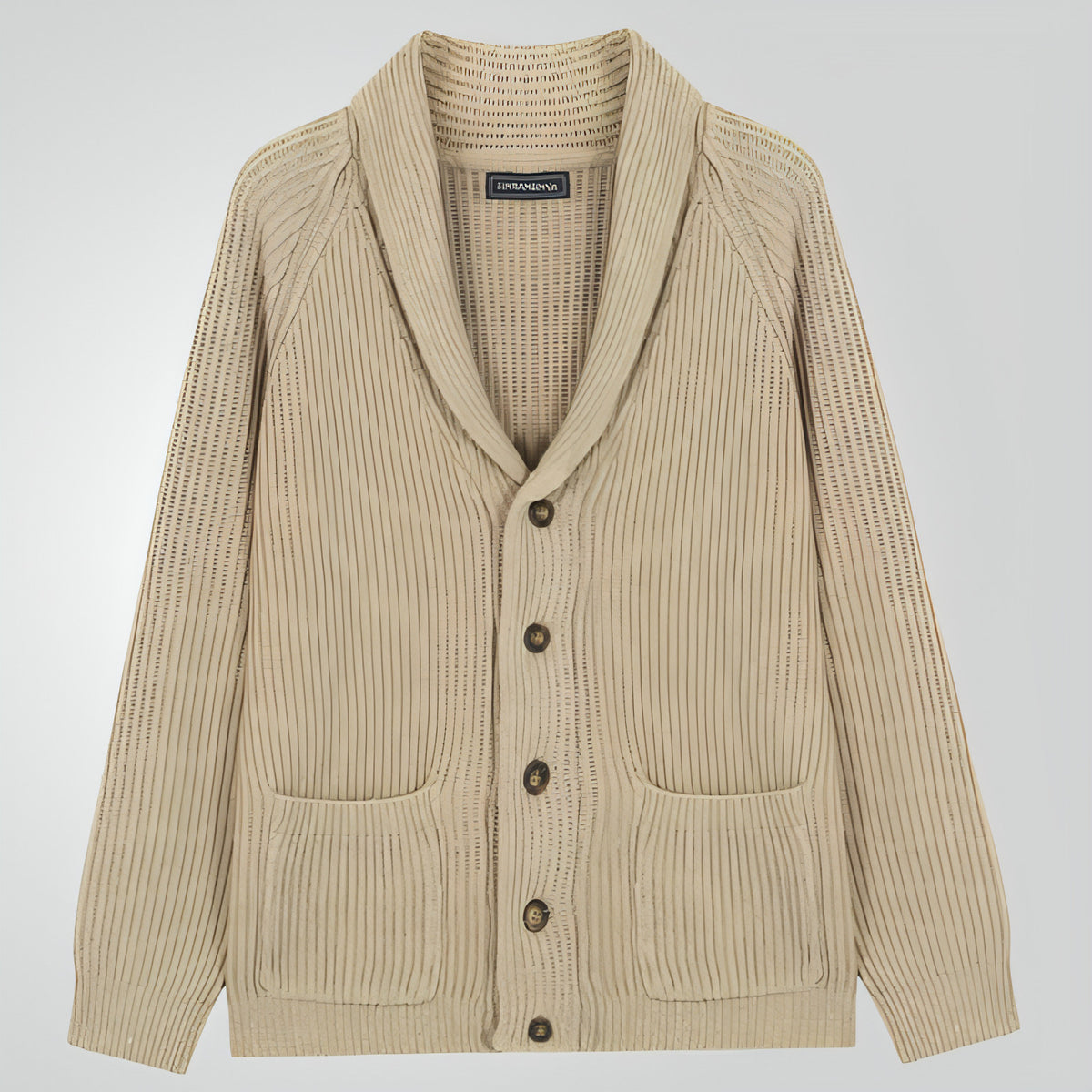 Herren-Strickjacke mit Revers, modisch, Knopfpullover mit Taschen, Oberbekleidung, langärmelig, Oberteil, Frühling und Herbst