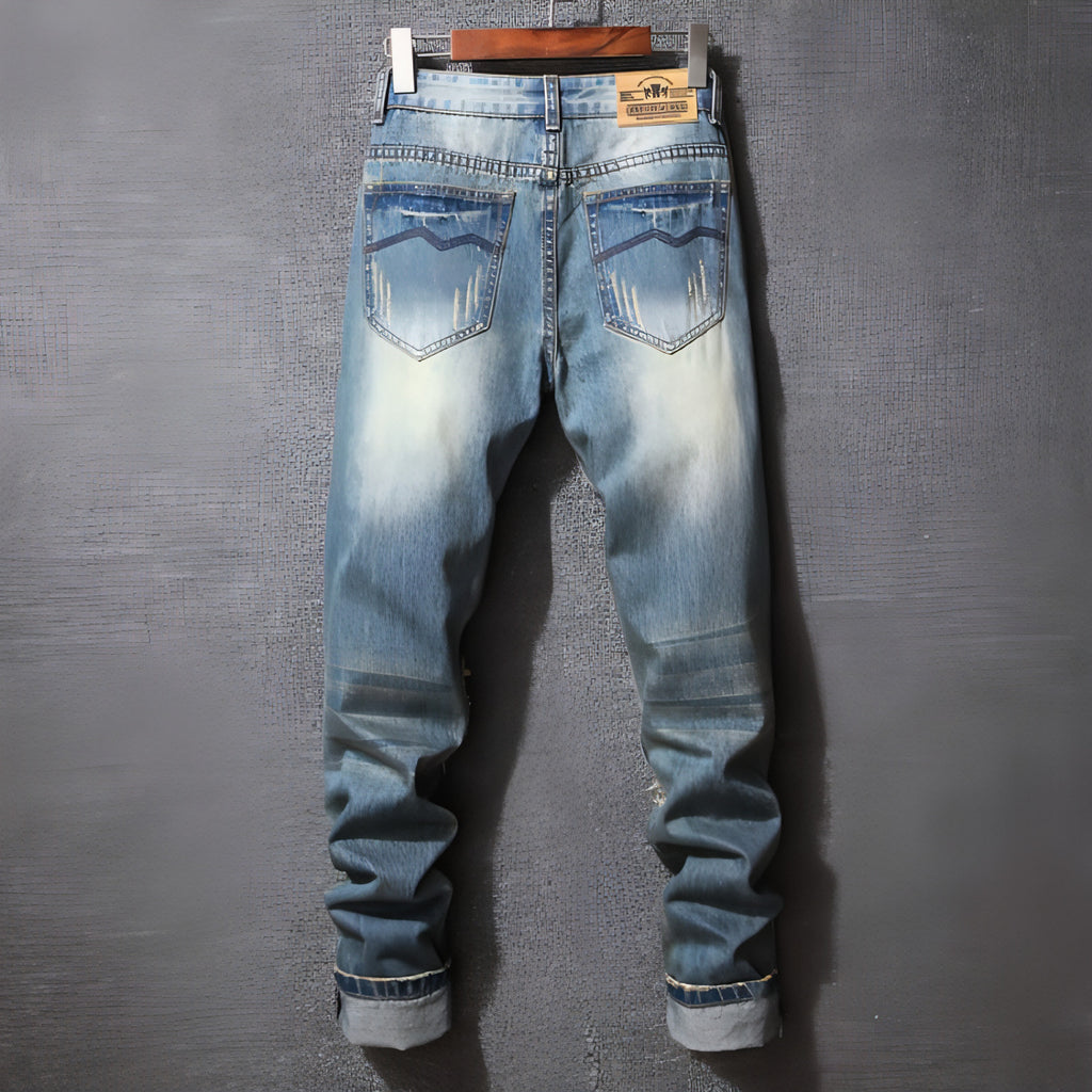 Hong Kong Stil Zerrissene Jeans Amerikanischen Casual Lose