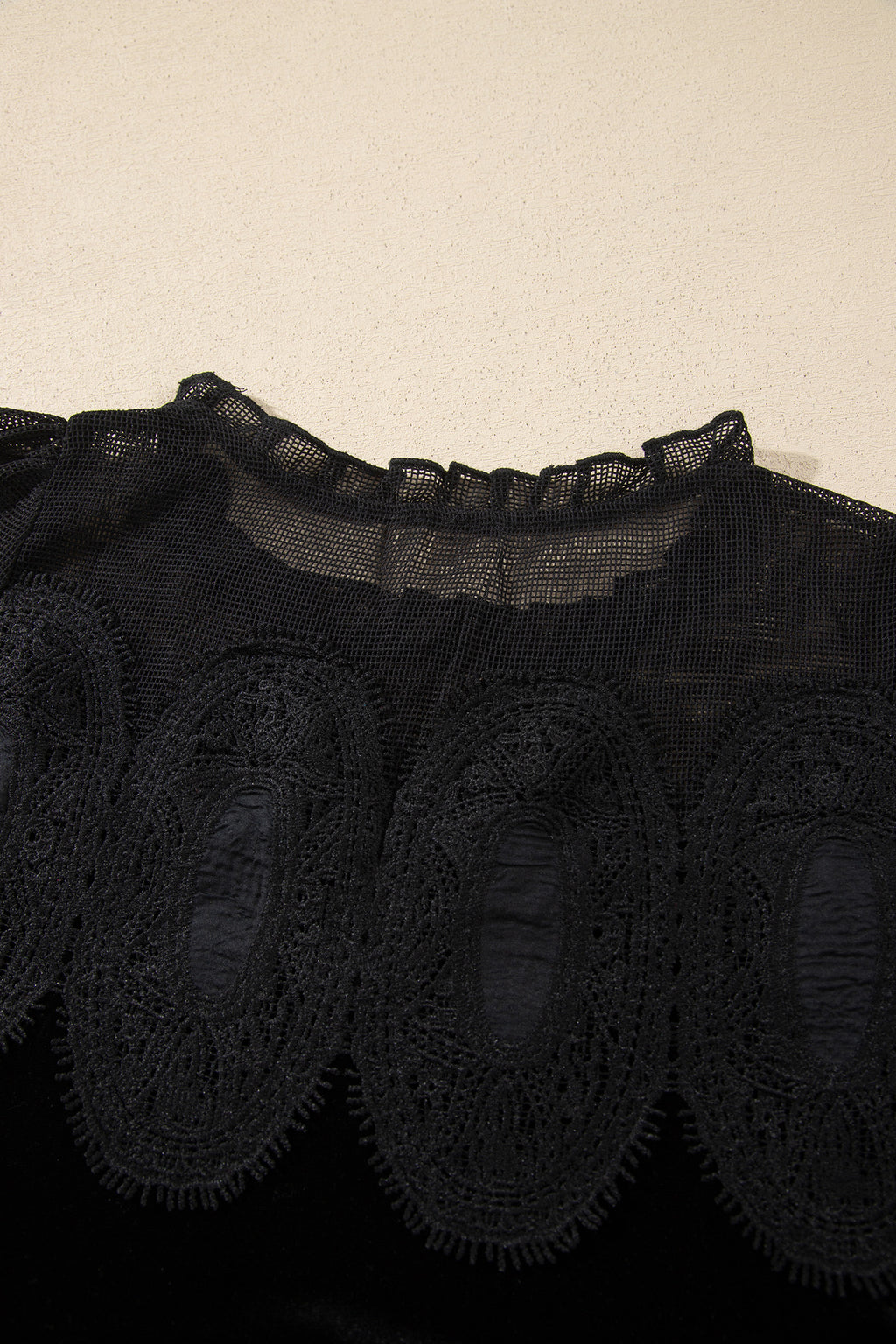Black Embroidered Velvet Short Sleeve Mini Shift Dress