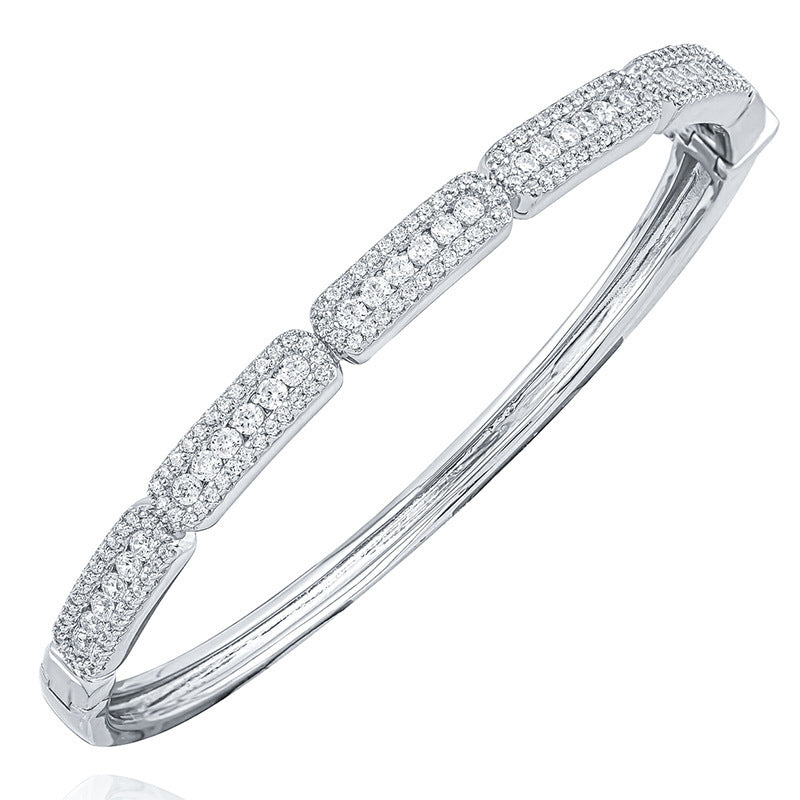 LuxeJewels™ + DiamondLink– Bamboo Elegance Bangle (925 & 18K Rosé)