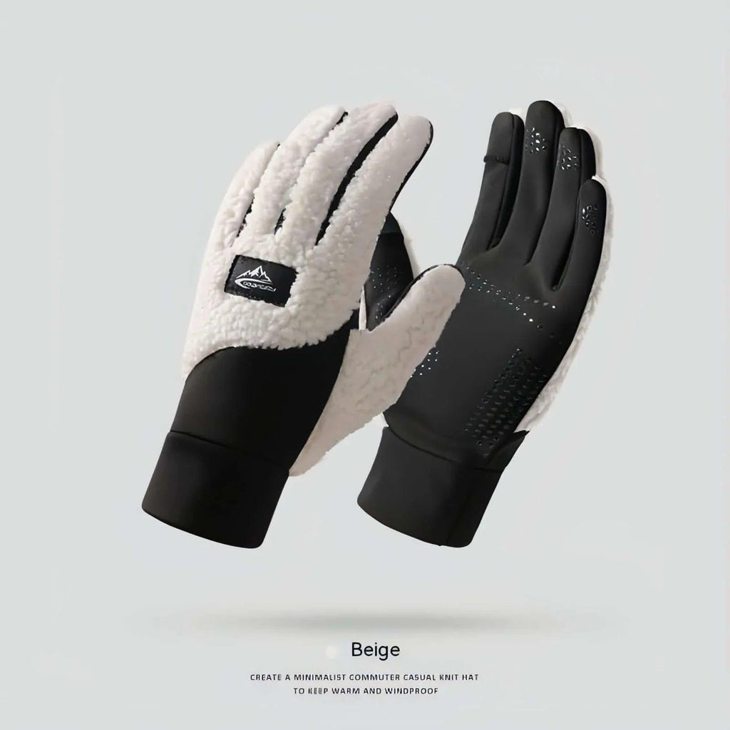 Guantes aislantes de terciopelo de peluche para uso en exteriores