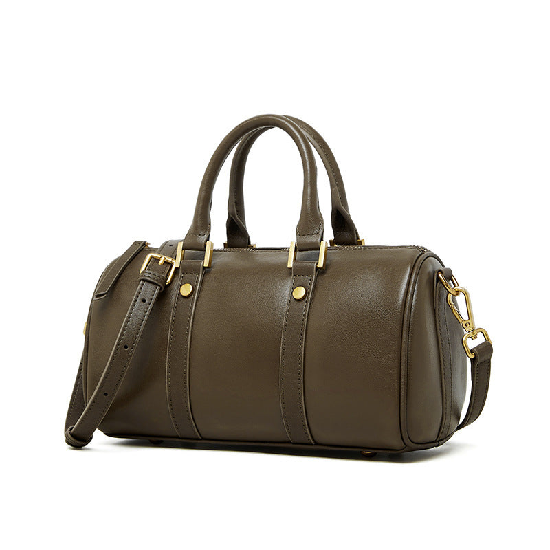 Retro Portable Cowhide Crossbody Bag – Vintage Style with Modern Convenience