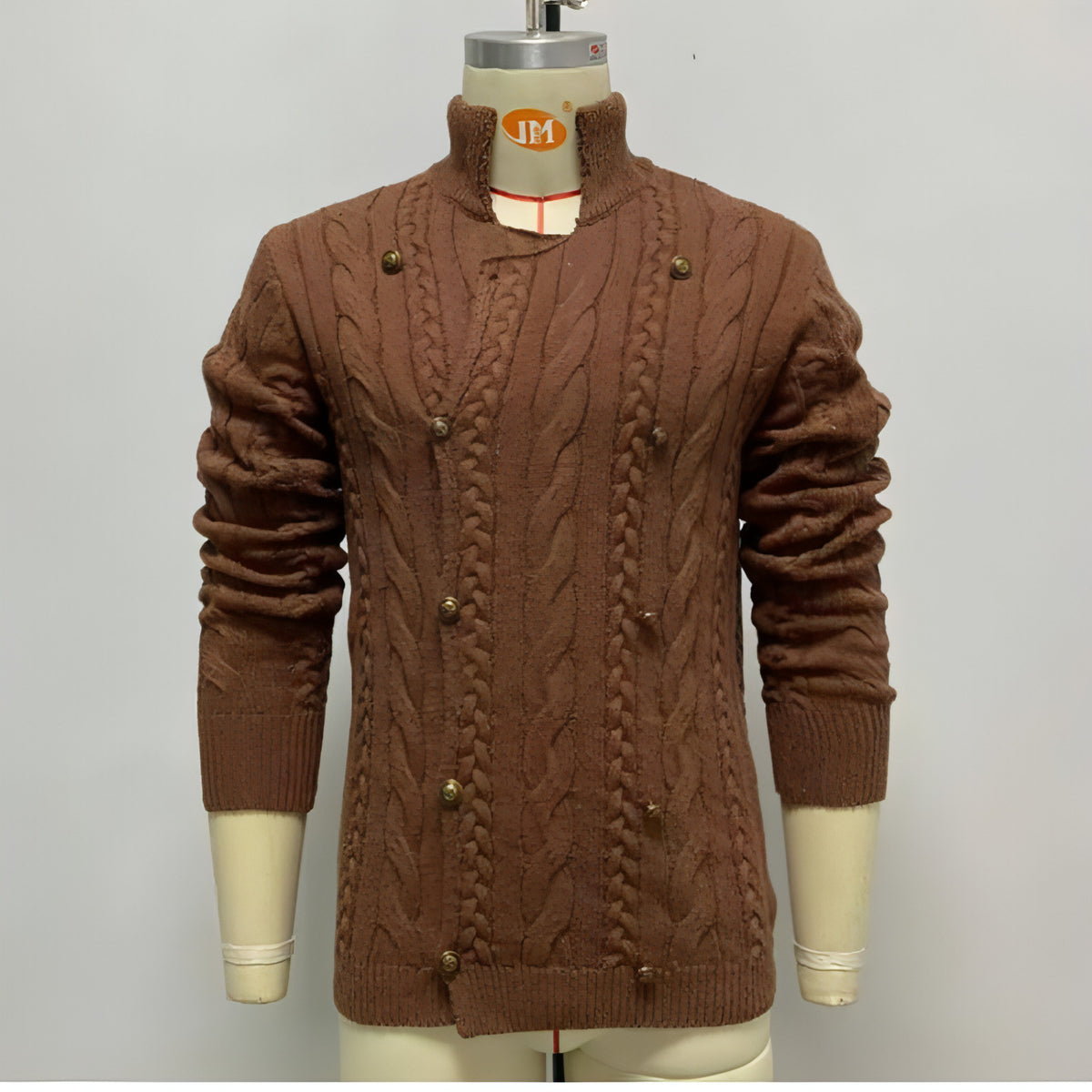 Langarm Zweireihiger Cardigan Pullover Mantel Herren