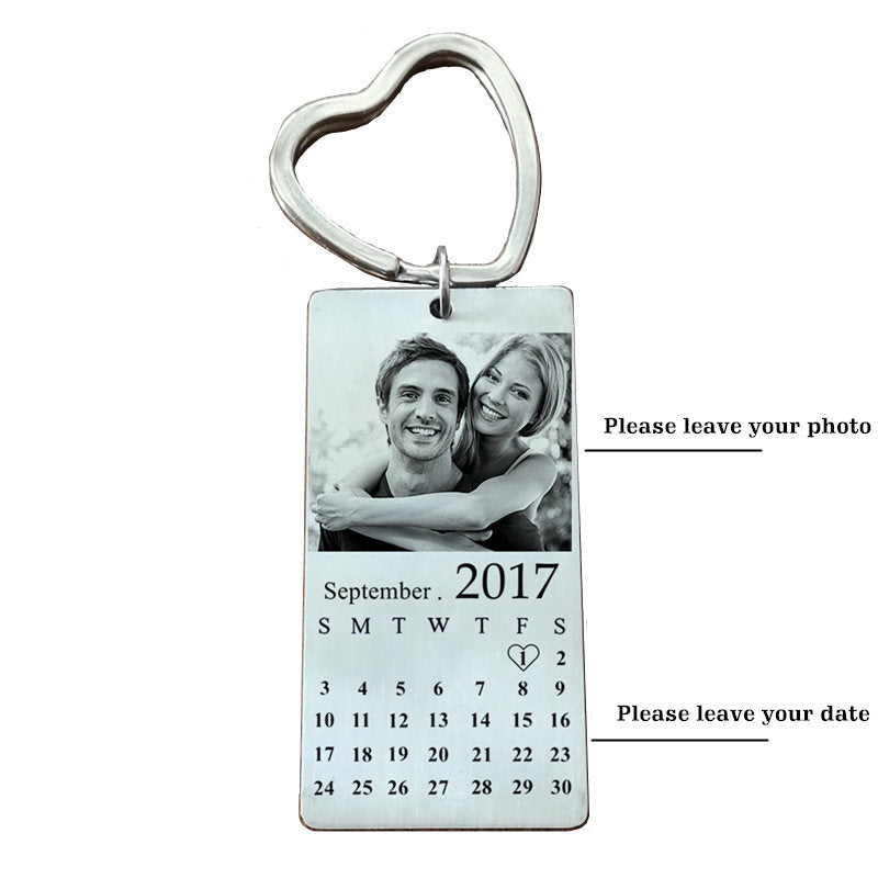 MemoryTag™ – Custom Calendar Photo Keychain | Stainless Steel