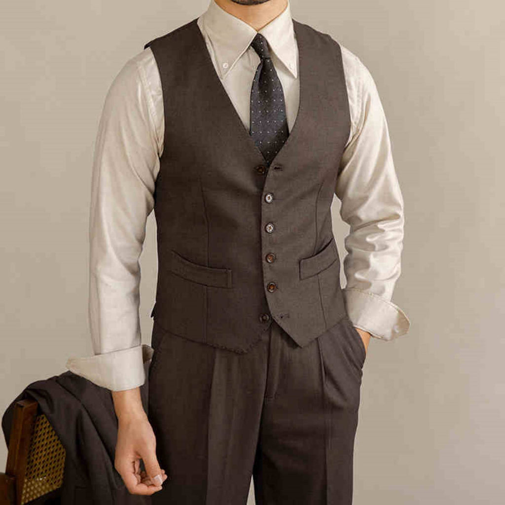 GentleForm™ – Retro Italian V-neck Suit Vest