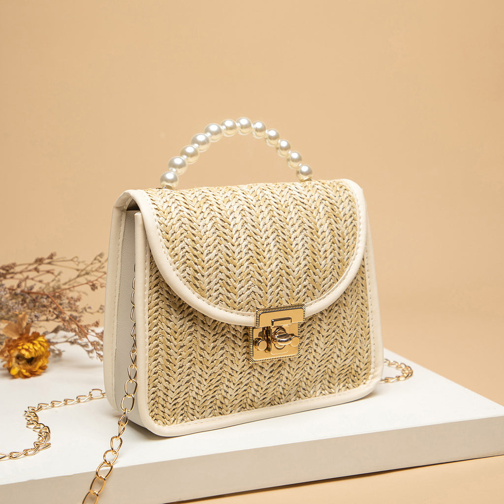SolunaWeave™ – Petite Pearl Straw Bag