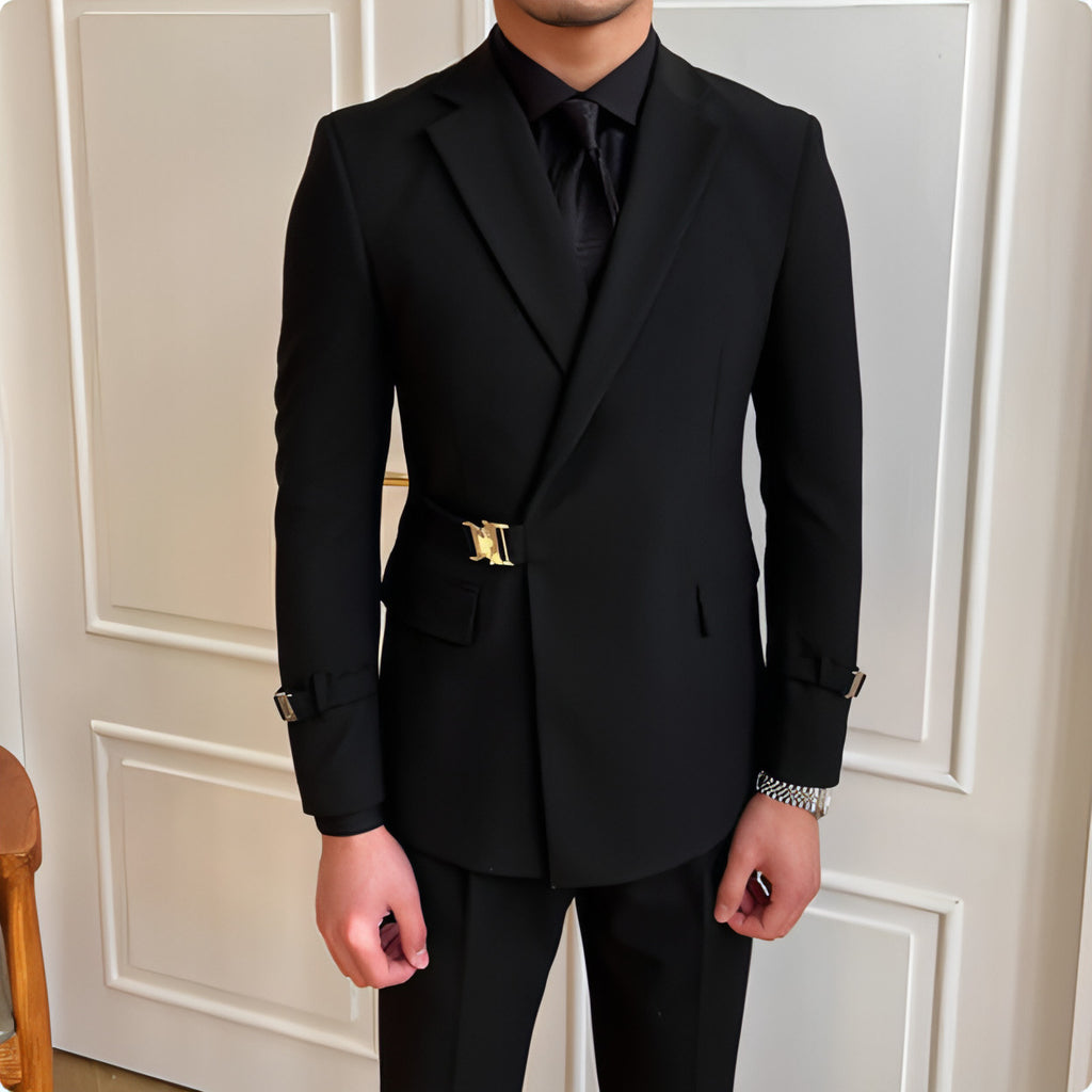 Cavalleno™ – Black Fashion Commuter Slim Suit