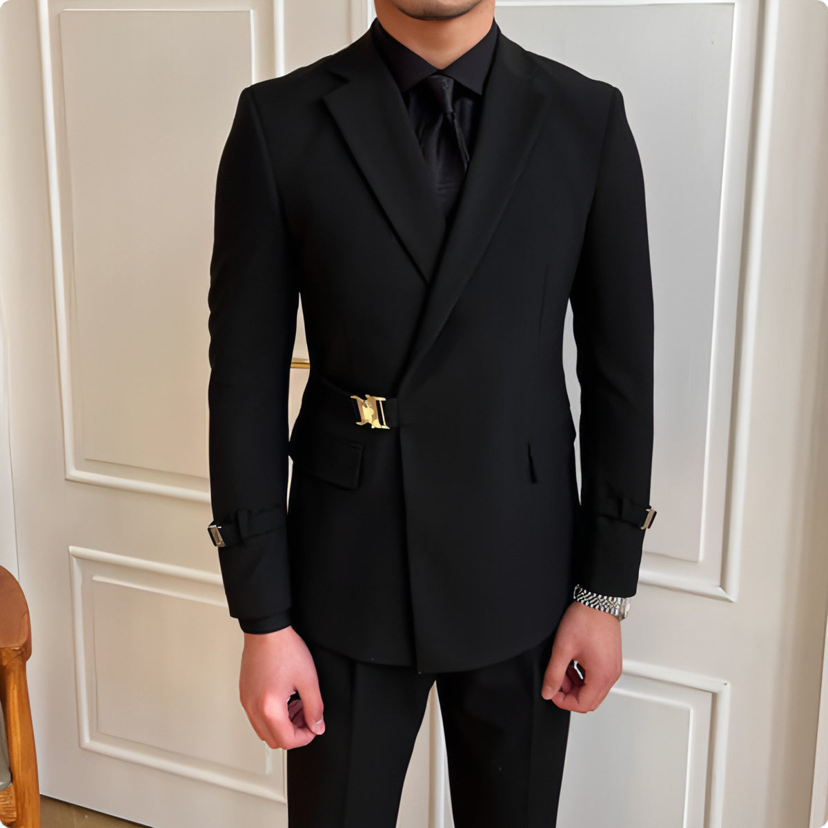 Cavalleno™ – Black Fashion Commuter Slim Suit